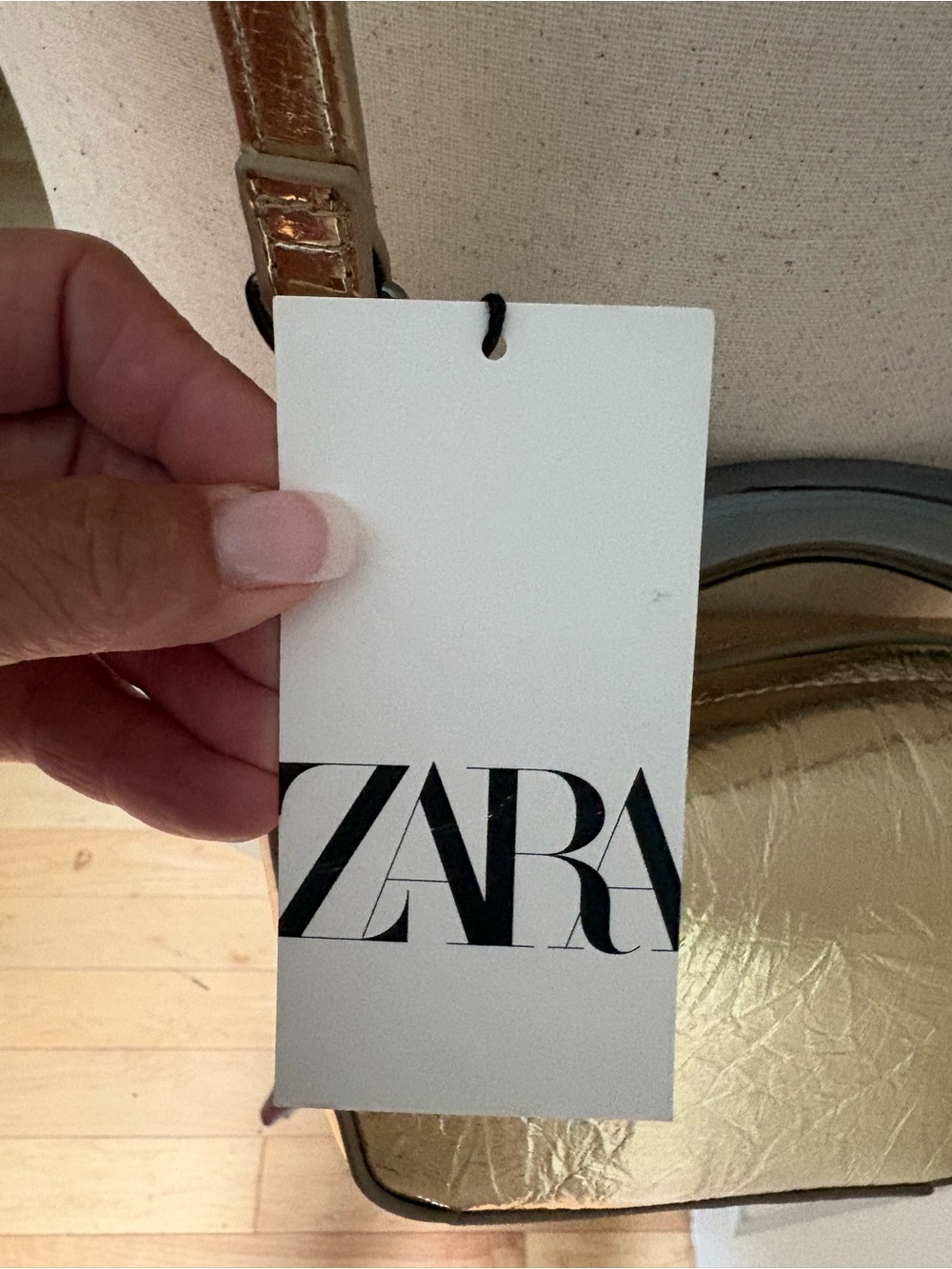 Zara Metallic Gold Mini Two Way Bag - Picture 9 of 13